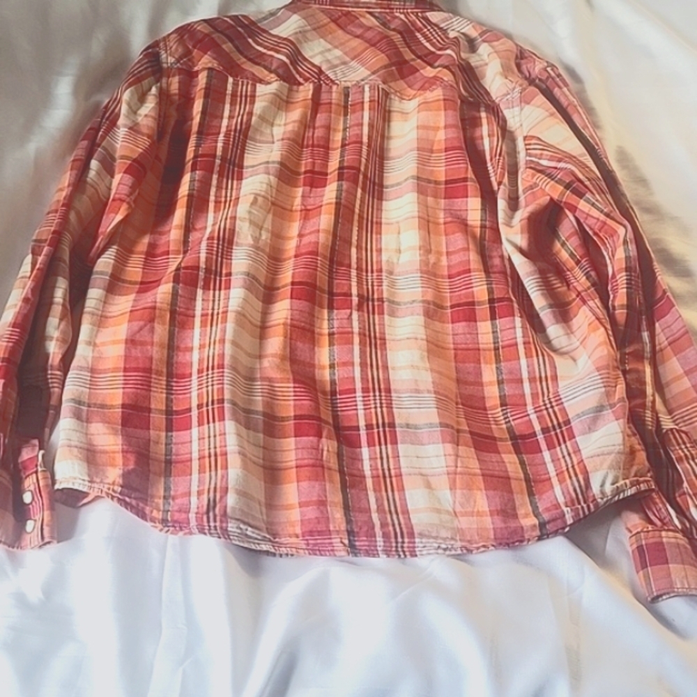 Levis Strauss & Co. Womans Plaid Multi Colors Button Down Shirt, Size: L - Picture 8 of 11